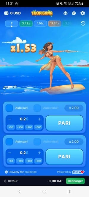 jeux 1Win dans l'application mobile